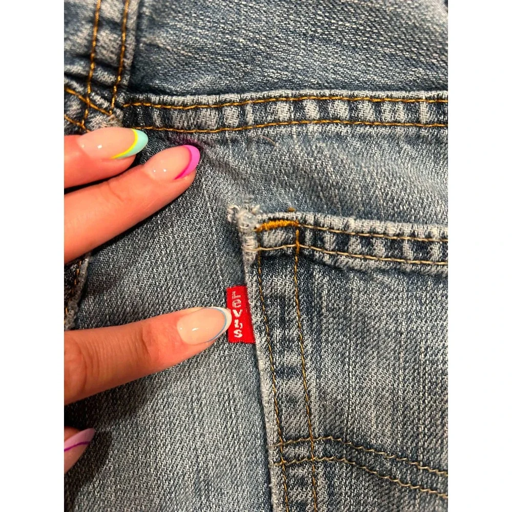Levis 559 Relaxed Straight Fit Mens Jeans 32x32 Blue Denim Distressed 00559-4258